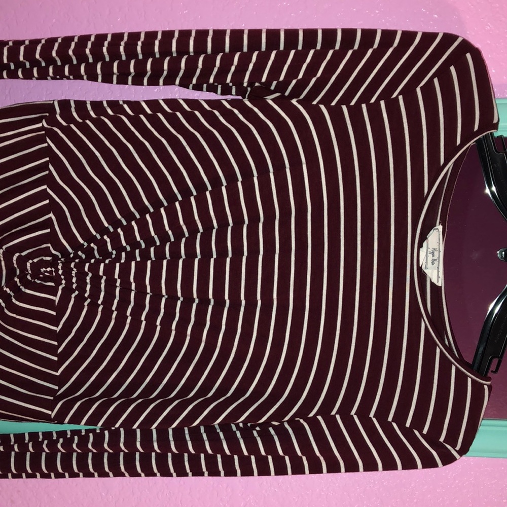burgandy with white stripes